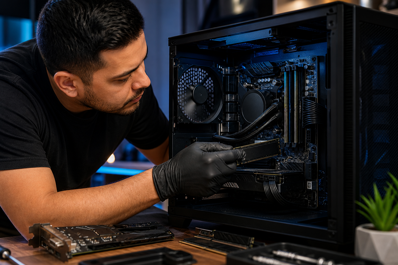 Foto realista representando hardware e upgrades